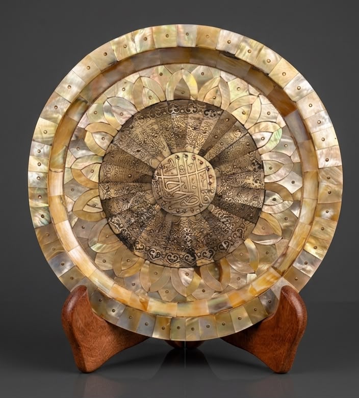 Rare Mughal Mother Of Pearl Plate.